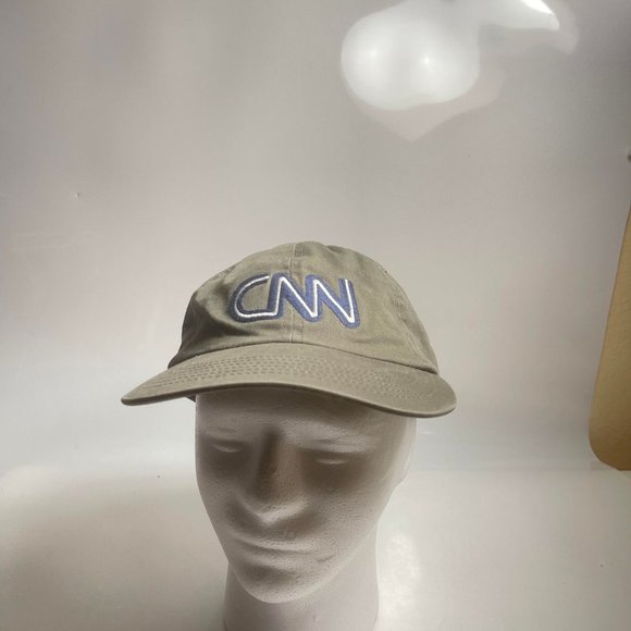 CNN TV News Network Embroidered Gray Men's Baseball Strap Back Hat Cap Cotton - Picture 1 of 7